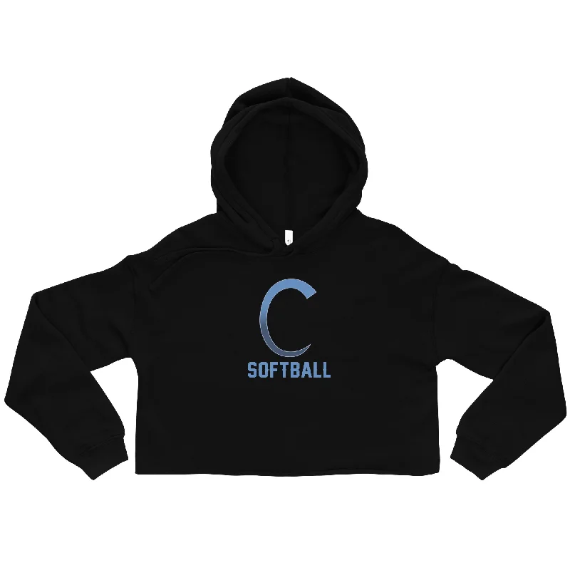 Hoodie with Stripes-Crop Hoodie - ACC Softball