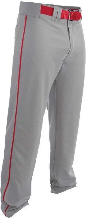 Easton Adult Rival 2 Piped Baseball Pants - Gray Red