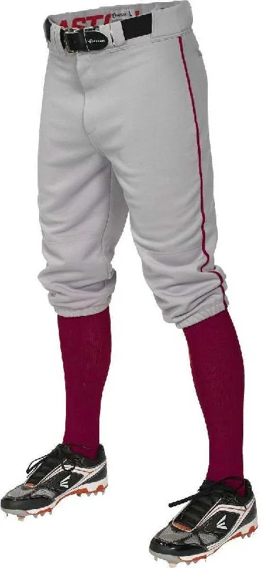 Easton  Pro+ Piped Knicker Baseball Pant - Gray Maroon