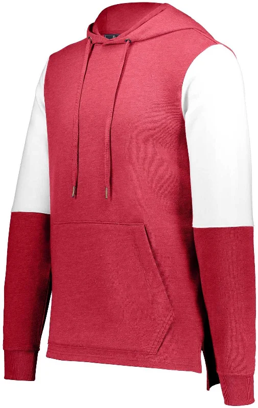 Hoodie for Women with Zipper-Holloway 222581 Ivy League Team Hoodie - Scarlet Heather White