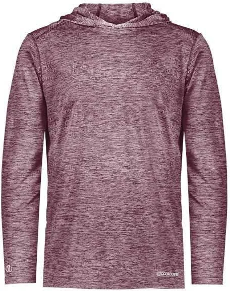 Hoodie for Yoga-Holloway 222589 Electrify CoolCore Hooded Pullover - Maroon Heather