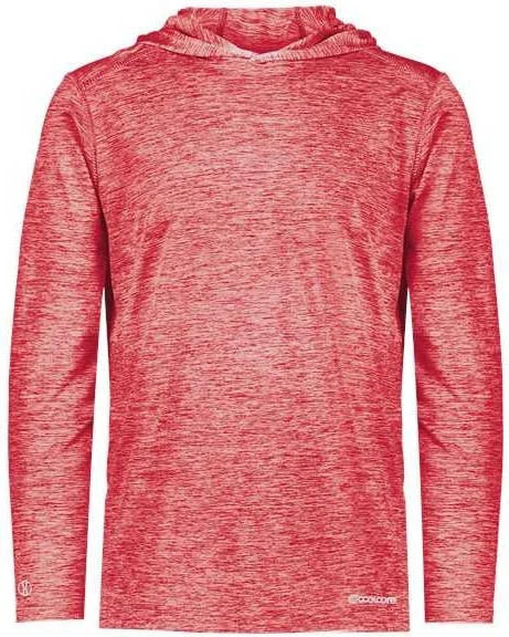 Hoodie for Outdoor Activities-Holloway 222589 Electrify CoolCore Hooded Pullover - Scarlet Heather