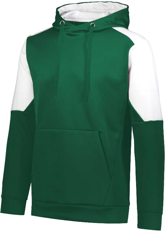 Zip-Up Hoodie for Quick Wear-Holloway 222640 Youth Blue Chip Hoodie - Dark Green White