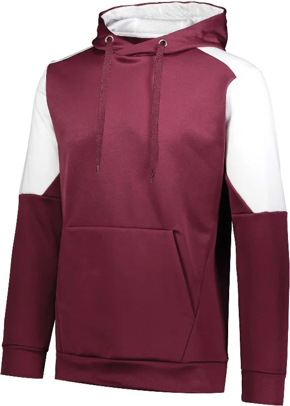 Hoodie for Night Out-Holloway 222640 Youth Blue Chip Hoodie - Maroon White