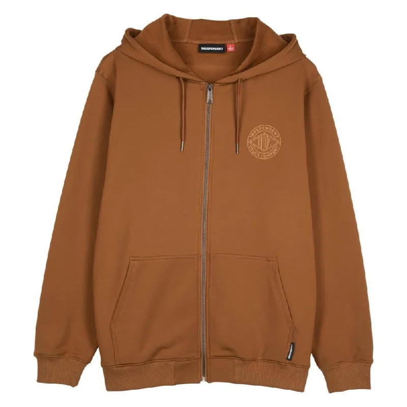 Pullover Hoodie-Independent Zip Hood Clipper - Brown