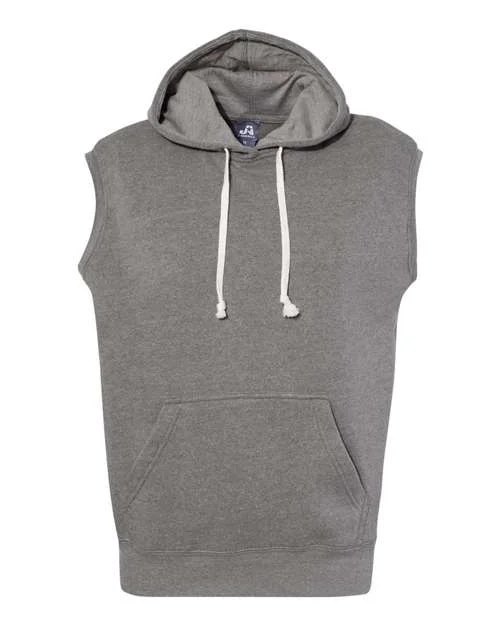 Hoodie for Sports Fans-J. America 8877 Triblend Sleeveless Hooded Sweatshirt - Smoke Triblend