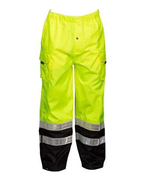 Kishigo RWP106-107 Premium Black Series Rainwear Pants - Lime