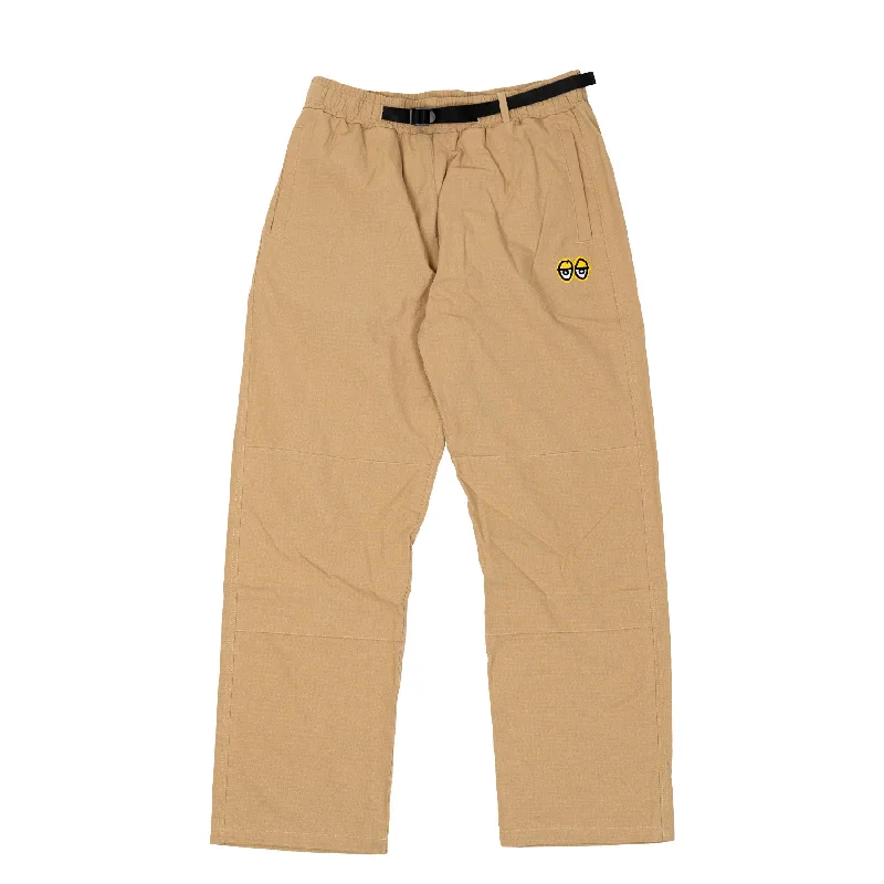 Krooked Eyes Ripstop Double Knee Pants - Khaki/Yellow