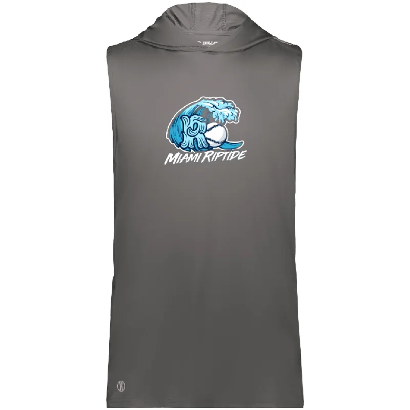 Hoodie for Relaxing at Home-Miami Riptide Baseball Sleeveless Hoodie Powered by Coolcore®