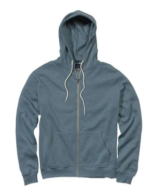 Hoodie for Yoga-MV Sport 2349 Retro Heather Full-Zip Hooded Sweatshirt - Light Denim Heather