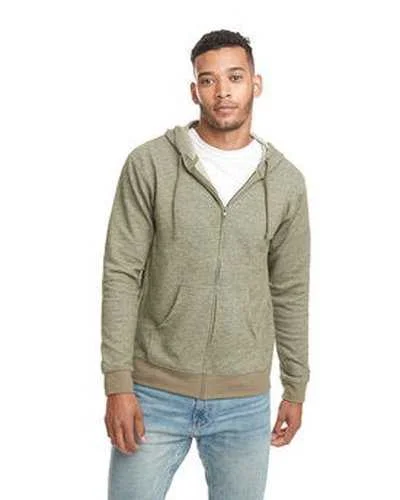 Hoodie for Travel Adventures-Next Level 9600 Adult Pacifica Denim Fleece Full-Zip Hooded Sweatshirt - Military Green