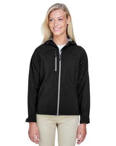 Hoodie with Quote for Motivation-North End 78166 Ladies' Prospect Two-Layer Fleece Bonded Soft Shell Hooded Jacket - Black