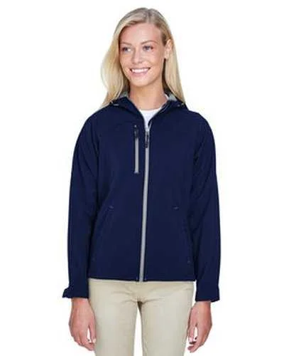 Hoodie for Awareness Campaigns-North End 78166 Ladies' Prospect Two-Layer Fleece Bonded Soft Shell Hooded Jacket - Navy