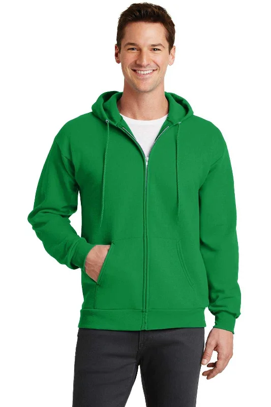 Holiday Hoodie-Port & Company PC78ZH Core Fleece Full-Zip Hooded Sweatshirt - Clover Green