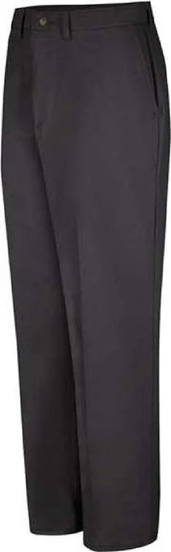 Red Kap PC44 Plain Front Casual Cotton Pants - Black - Unhemmed