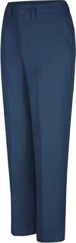 Red Kap PT61EXT Women's Elastic Insert Work Pants - Extended Sizes - Navy - Unhemmed