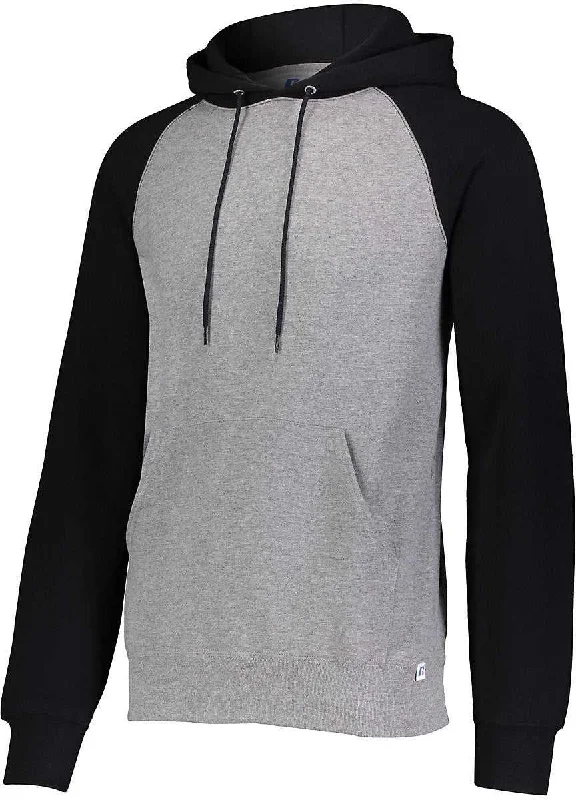 Cozy Hoodie-Russell 693HBM Dri-Power  Fleece Colorblock Hoodie - Oxford Black