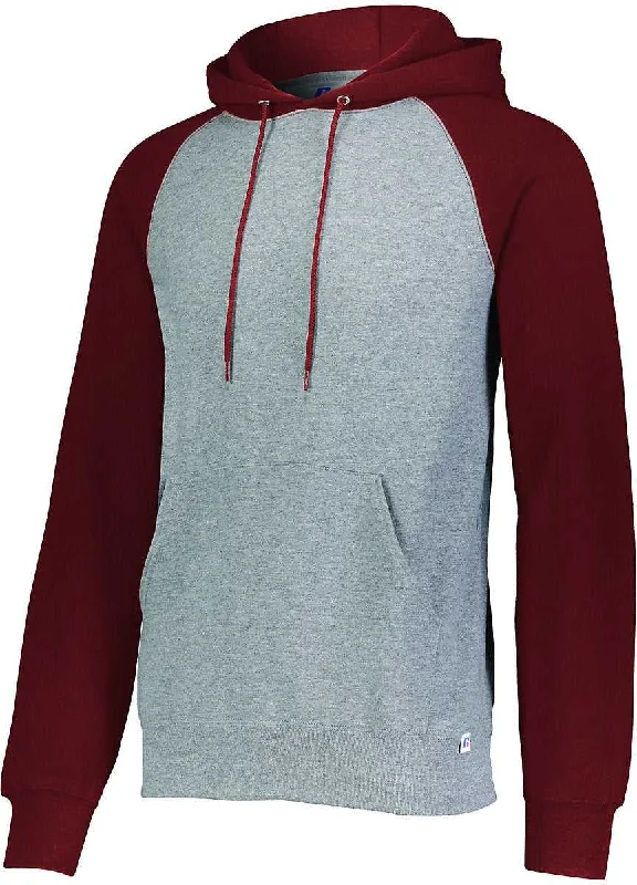 Stylish Hoodie-Russell 693HBM Dri-Power  Fleece Colorblock Hoodie - Oxford True Red