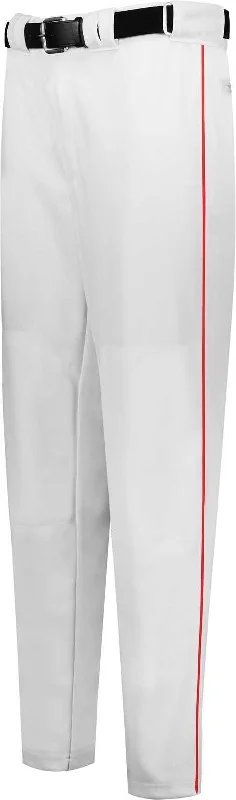 Russell R11Lgb Youth Piped Diamond Series Baseball Pant 2.0 - White True Red