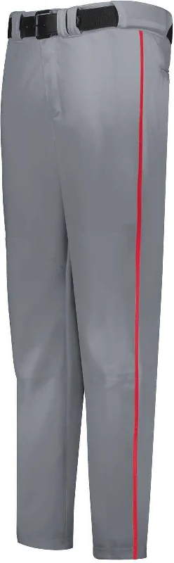 Russell R14Dbb Youth Piped Change Up Baseball Pant - Baseball Gray True Red