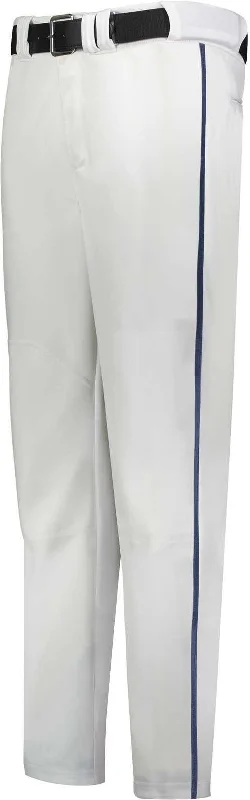 Russell R14Dbb Youth Piped Change Up Baseball Pant - White Navy