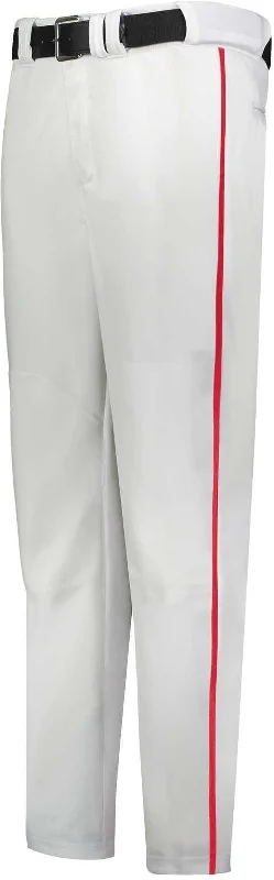 Russell R14Dbb Youth Piped Change Up Baseball Pant - White True Red