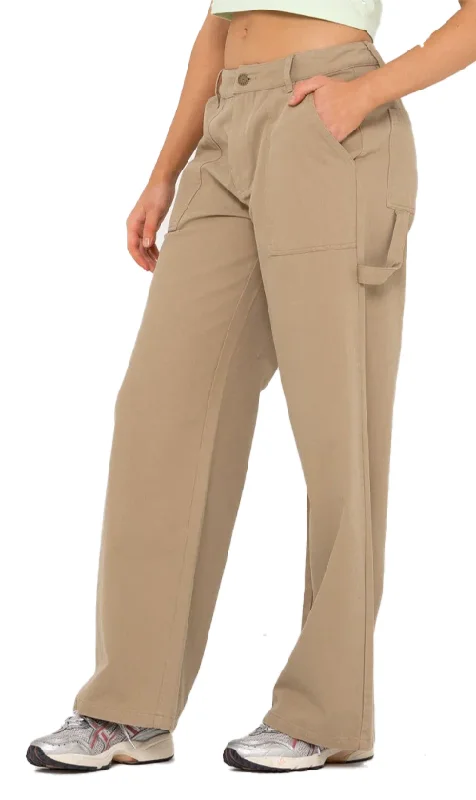 Rusty Billie Mid Rise Carpenter Ladies Pants Khaki