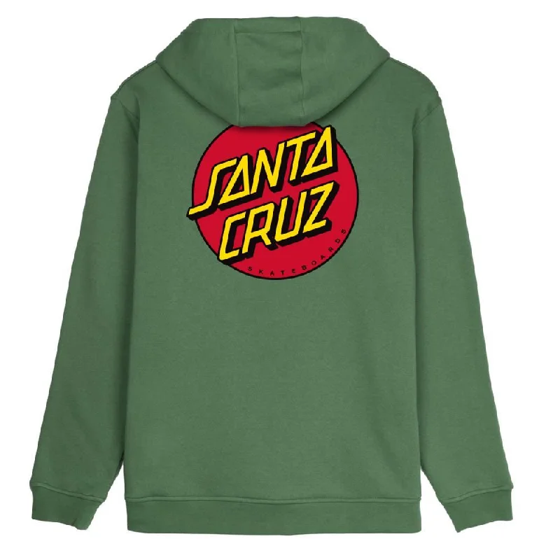 Casual Zip-Up Hoodie-Santa Cruz Hood Classic Dot Chest Hood - Sage