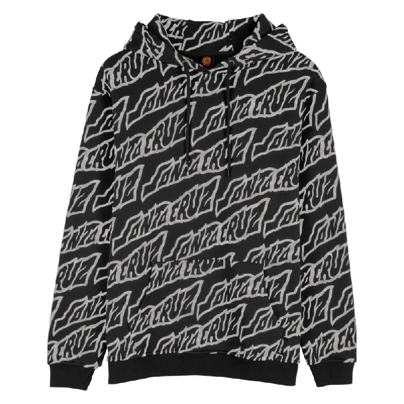 Hoodie for Relaxing at Home-Santa Cruz Hood Creep Repeat - Black