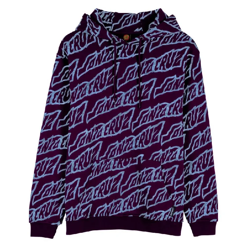 Funny Slogan Hoodie-Santa Cruz Hood Creep Repeat - Blackcurrant