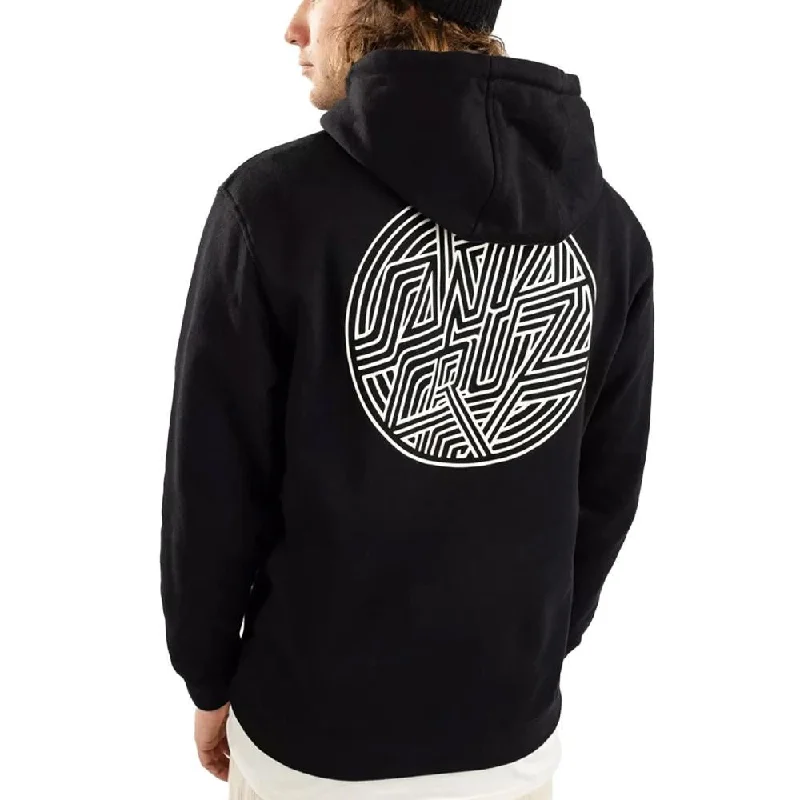 Hoodie with Tie-Dye Patterns-Santa Cruz Hood Dimension Dot Hood - Black