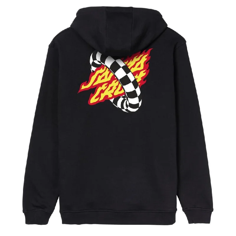 Hoodie for Couples-Santa Cruz Hood Goal Flame - Black