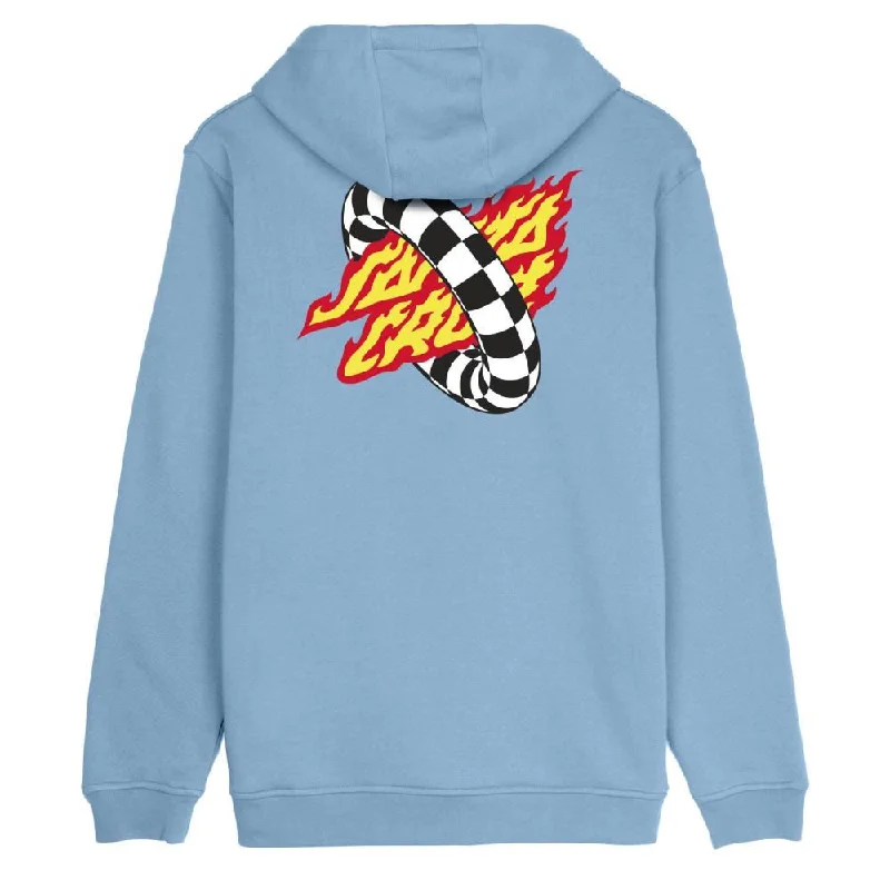 Zip-Up Hoodie-Santa Cruz Hood Goal Flame - Crystal Blue