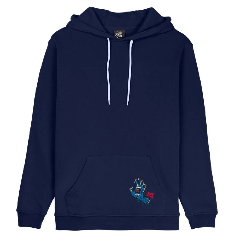 Hoodie with Kangaroo Pocket-Santa Cruz Hood Melting Hand Hood - Midnight Blue