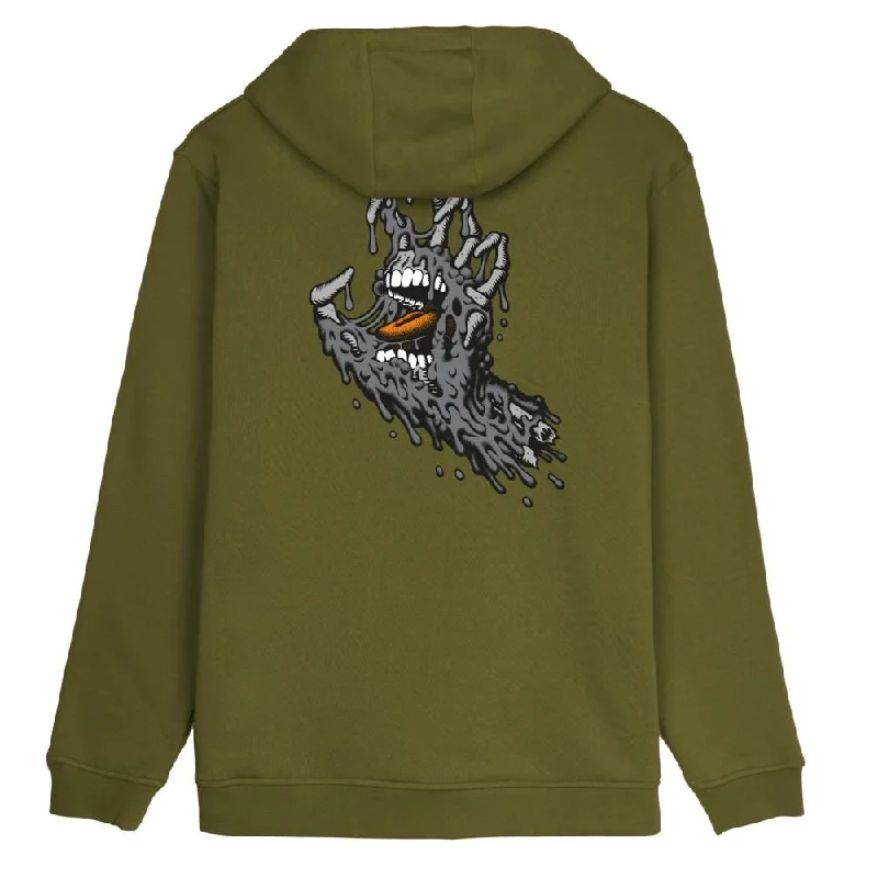 Hoodie for Men with Zipper-Santa Cruz Hood Melting Hand Hood - Sea Kelp