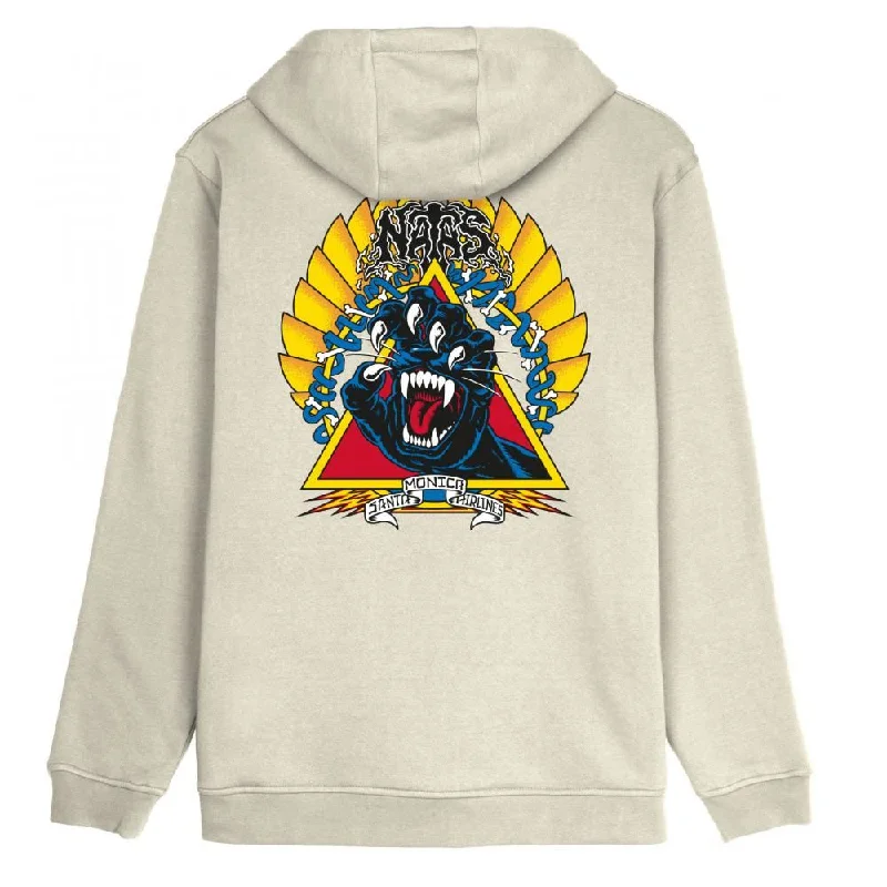 Stylish Hoodie-Santa Cruz Hood Natas Screaming Panther Hood - Light Grey