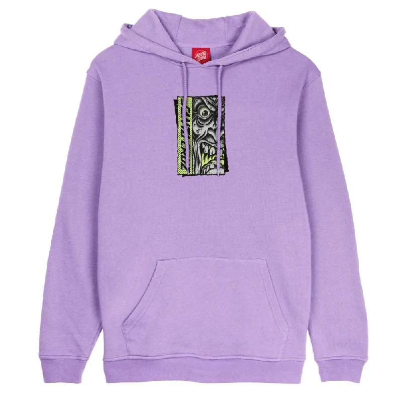 Hoodie with Zip Pockets-Santa Cruz Hood Roskopp Rigid Face Front Hood - Digital Lavender