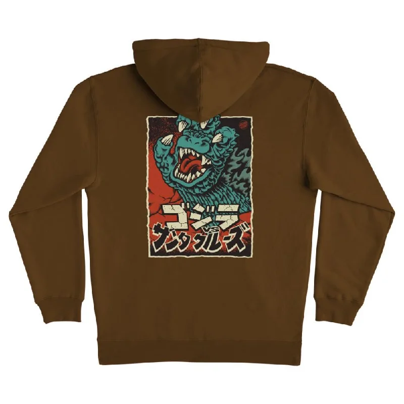 Hoodie for Winter-Santa Cruz Hoodie Godzilla Hand - Brown