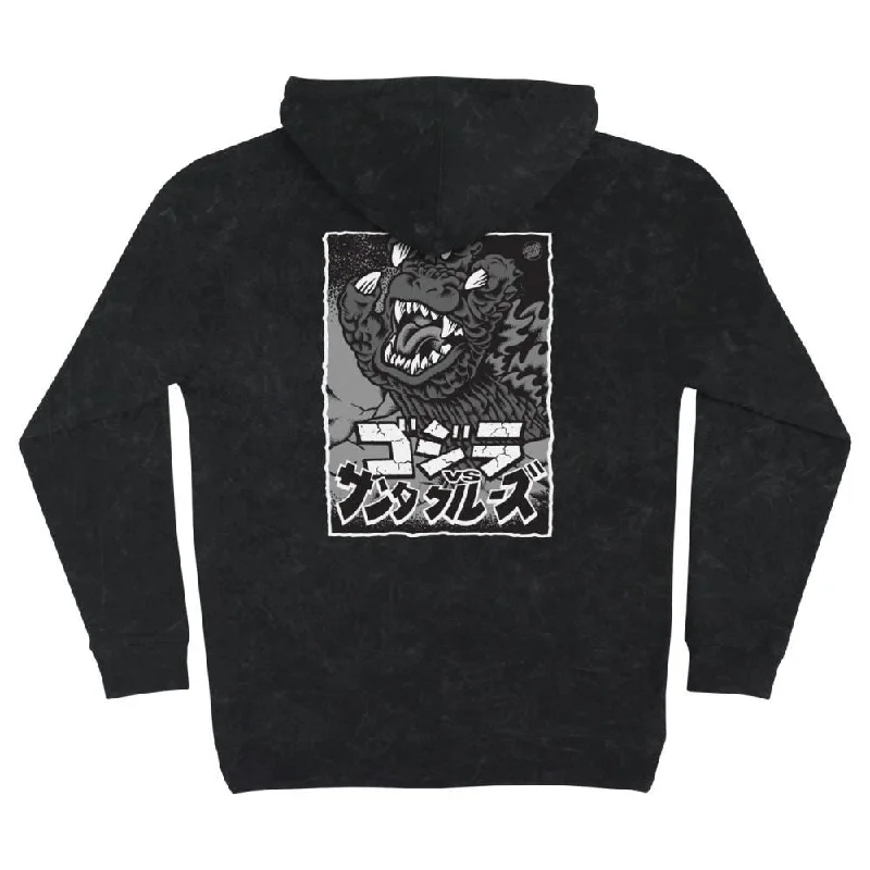 Hoodie for Summer Nights-Santa Cruz Hoodie Godzilla Hand - Mineral Black