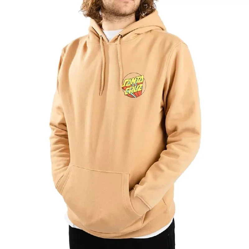 Hoodie with Custom Text-Santa Cruz Hoody Delta Craft Dot Chest Hood - Sandstone