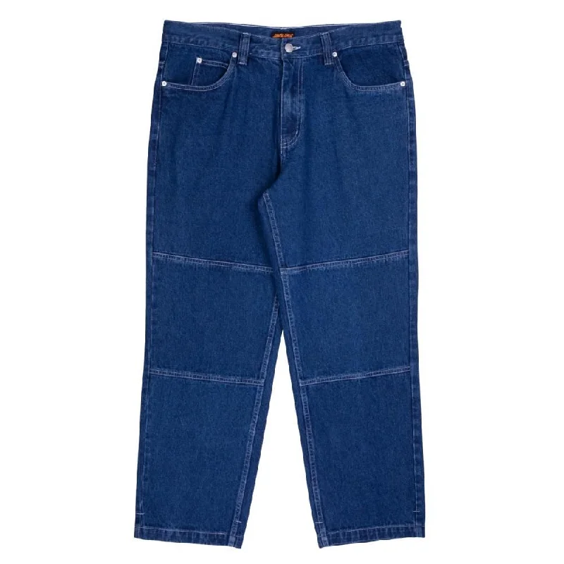 Santa Cruz Pant Classic Label Panel Jean - Classic Blue / White