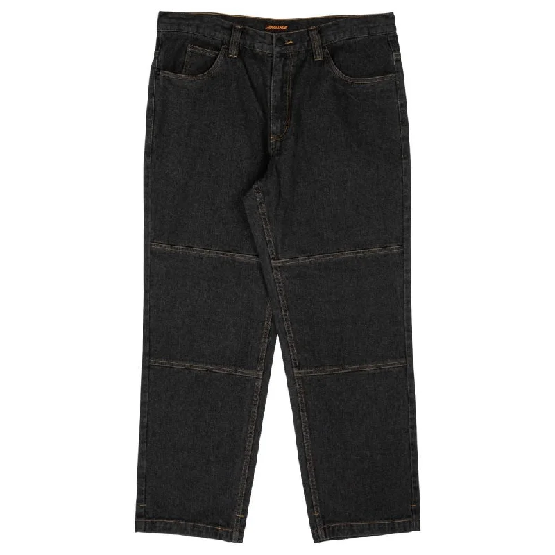 Santa Cruz Pant Classic Label Panel Jean - Washed Black