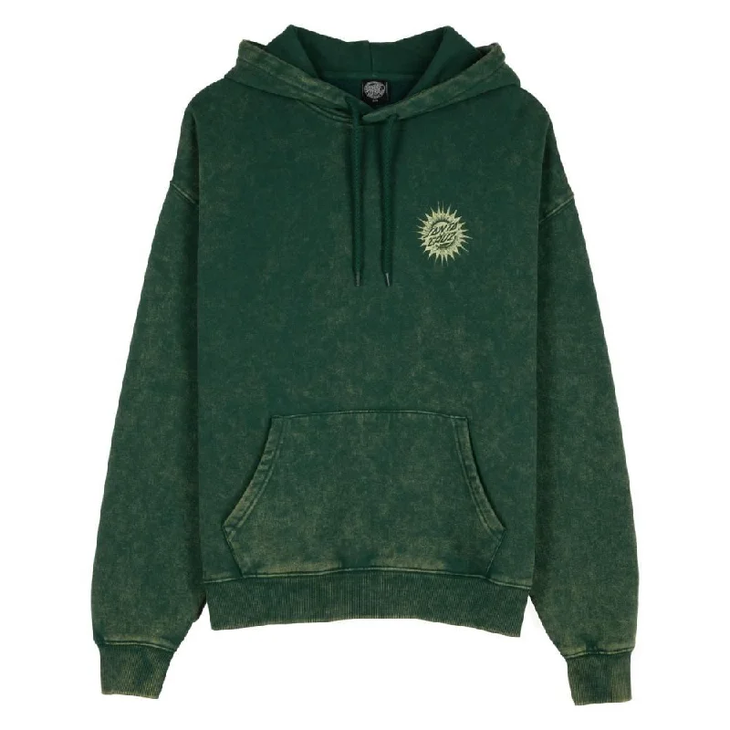 Hoodie for Camping-Santa Cruz Womens Hood Ornate Dot - Emerald Acid Wash