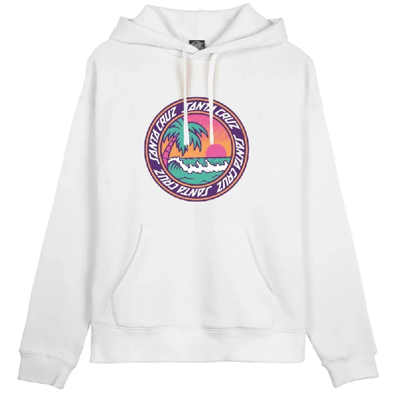 Organic Cotton Hoodie-Santa Cruz Womens Hood Paradise Break Front Hood - White