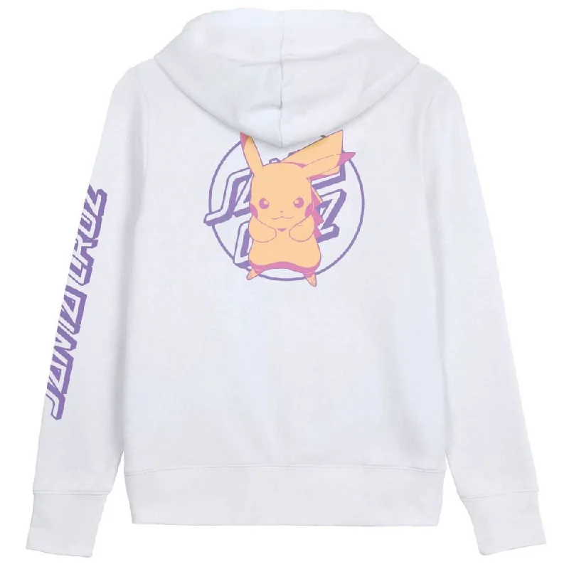 Stylish Hoodie for Teens-Santa Cruz Womens Hood Pokemon Pikachu Dot Hood White - 8