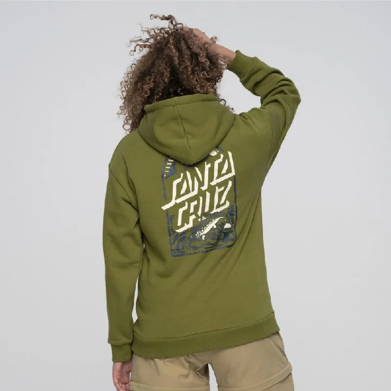 Hoodie with Printed Artwork-Santa Cruz Womens Hood Retreat Hood - Moss