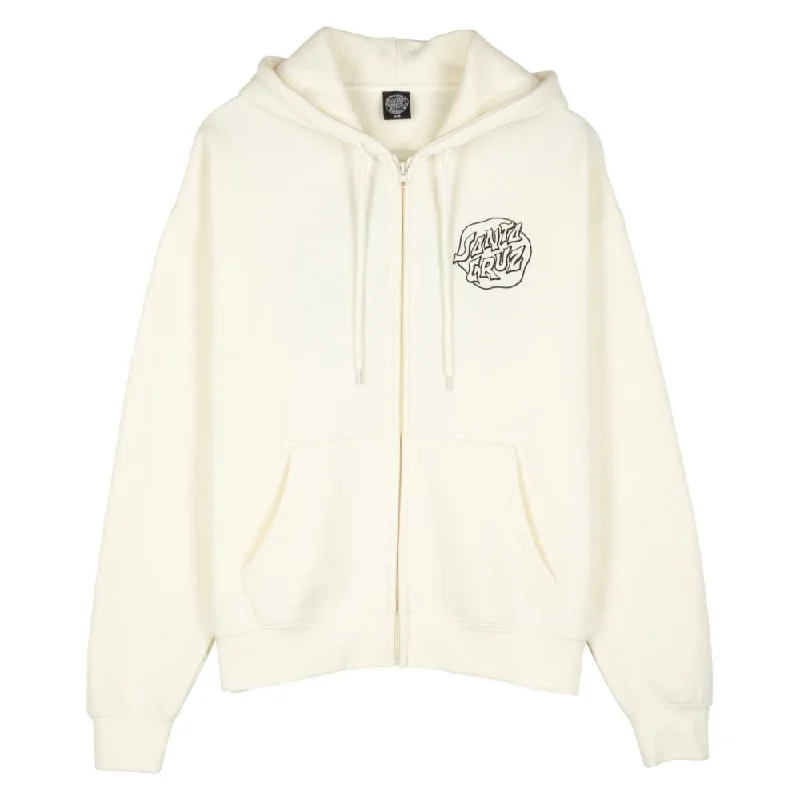 Hoodie for Sports Fans-Santa Cruz Womens Zip Hood Fever Dream Mono Dot Zip Hood - Off White