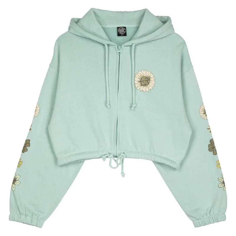 Hoodie for Breezy Days-Santa Cruz Womens Zip Hood Floral Mix Up - Fresh Mint