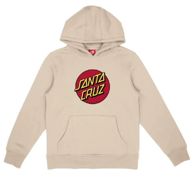 Hoodie for Music Festivals-Santa Cruz Youth Hood Youth Classic Dot Hood - Oat