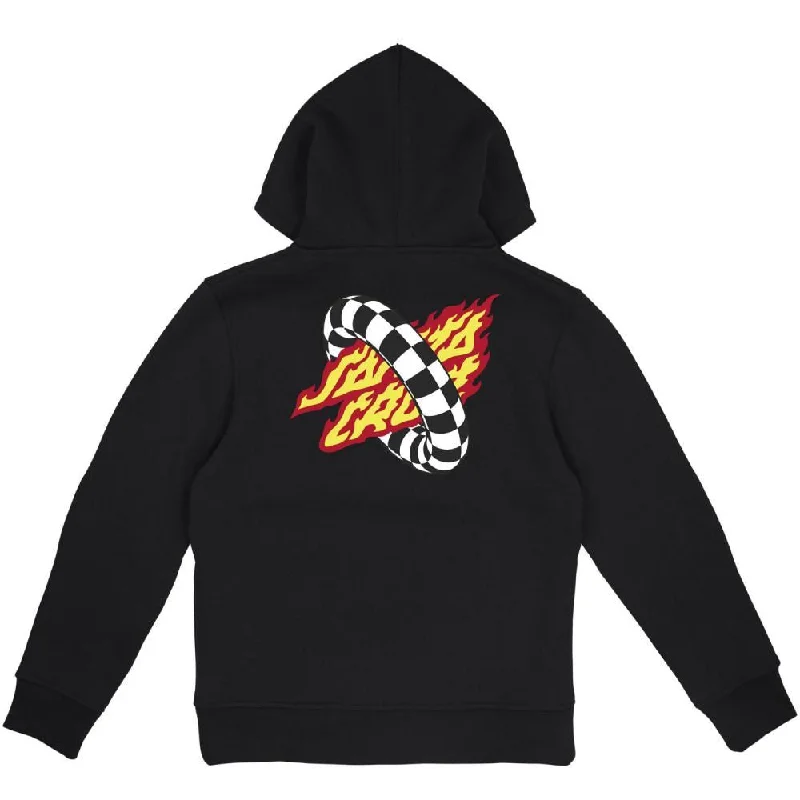 Hoodie with Pockets-Santa Cruz Youth Hood Youth Goal Flame Hood - Black